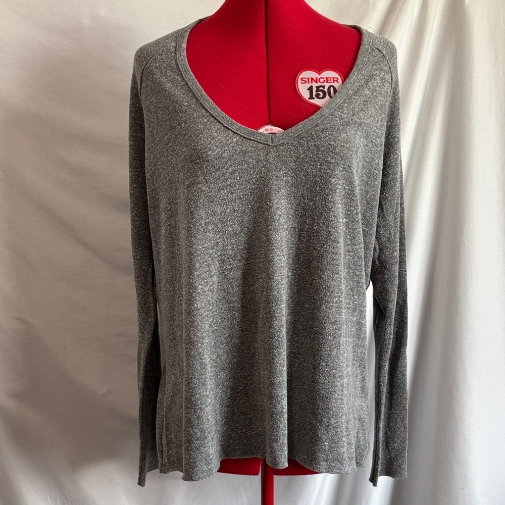 Joah Brown Charcoal V-Neck Blouse